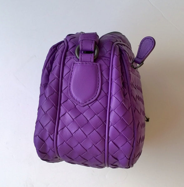BOTTEGA VENETA 紫色 編み込みショルダーバッグ Bottega Veneta Purple Woven Leather Crossbody Bag handbag