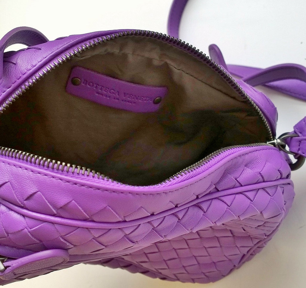 Bottega Veneta Purple Woven Leather Crossbody Bag handbag – AvaMaria
