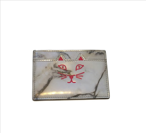 Charlotte Olympia Marble Feline Card Holder Kitty Card Case