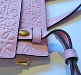 Loewe T Pouch mini Crossbody embossed leather stamp Bag in Pink