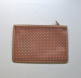 Alaia Arabesque Leather Laser Cutout clutch bag in beige nude and red purse