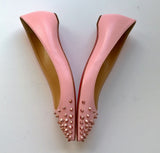 Christian Louboutin Spikyshell Pink Leather Flats shoes sale