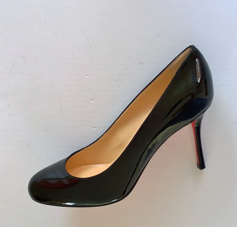 Christian Louboutin Fifetish 85 Black Patent Heels