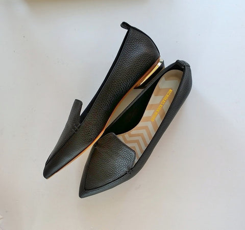 Nicholas Kirkwood Beya Black Leather Loafers flats shoes