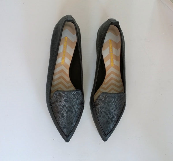 Nicholas Kirkwood Beya Black Leather Loafers flats shoes