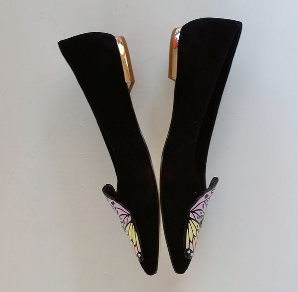 Sophia Webster Talulah Butterfly Black Flats Shoes bibi