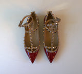 Valentino Garavani Dark Red Patent Flats sale pumps burgundy rubino shoes