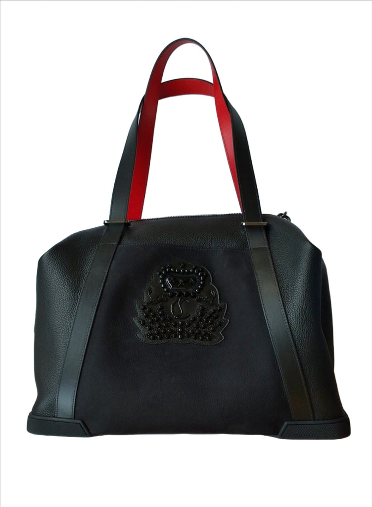 Christian Louboutin Bagdamon Black Leather Bowling Bag Red Soles new –  AvaMaria