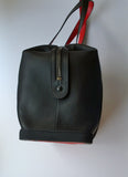 Christian Louboutin Bagdamon Black Leather Bowling Bag Red Soles new