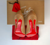 Christian Louboutin 17th Floor 85 Heels in beige Nude Patent and Leather