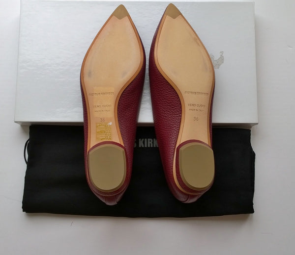 Nicholas Kirkwood Beya Burgundy Leather Loafers sale flats