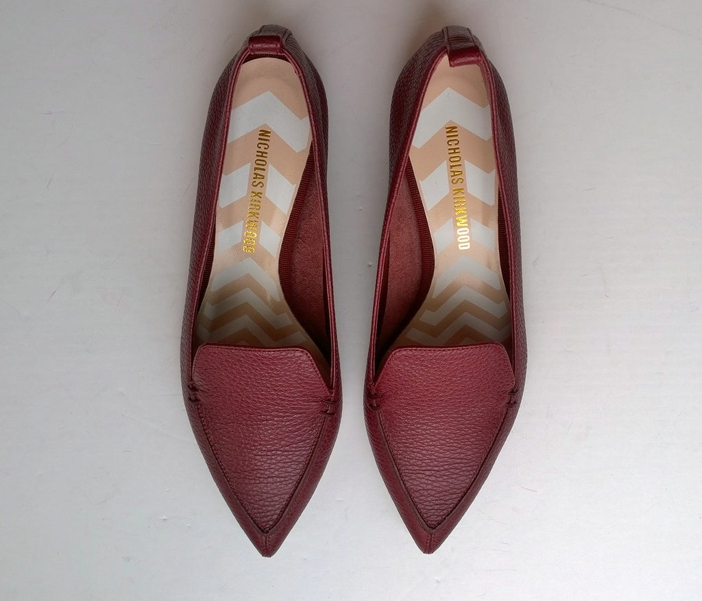 $ 540 Nicholas Kirkwood Women's Shoes Size 6.5 Beya Slingback Leather Flats