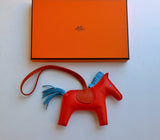 Hermès Rodeo Medium Horse Bag Charm Capucine Celeste Cornaline MM