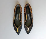Tom Ford Calf Leopard Zipper Flats new in box shoes