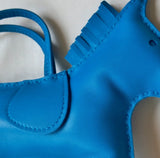 Hermès Rodeo GM Size Horse Bag Charm in Bleu Large Blue