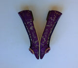 Dolce & Gabbana Purple Lace Flats Rhinestone buckle shoes