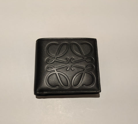 Loewe Anagram Black Leather Wallet with Coin Compartment