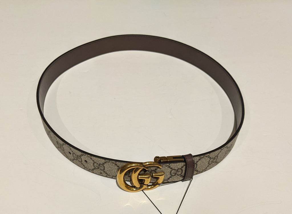 GG Marmont Supreme Canvas Belt in Beige - Gucci