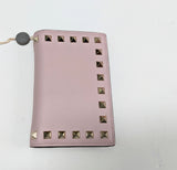 Valentino Rockstud Water Rose Pale PinkCard Case Wallet in Leather