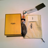 Fendi Mini Karlito Fur Charm Keychain Purse Bag Yellow Mohawk