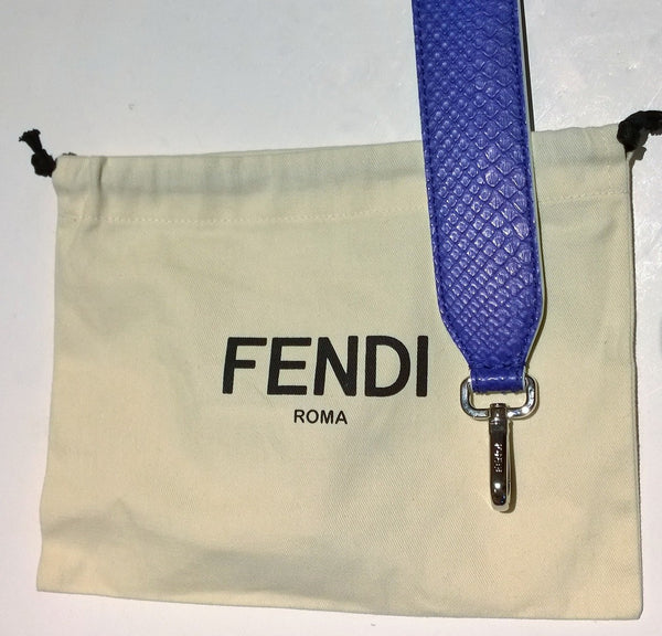 Fendi Karlito Strap You Bag Strap Blue Python Fur