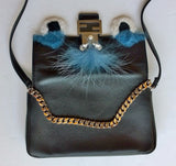 Fendi Micro Baguette With Fur Eyes and Rhinestone Details