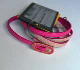 Fendi Crayons Textured Leather Pink Double Wrap Bracelet with Enamel Buckle