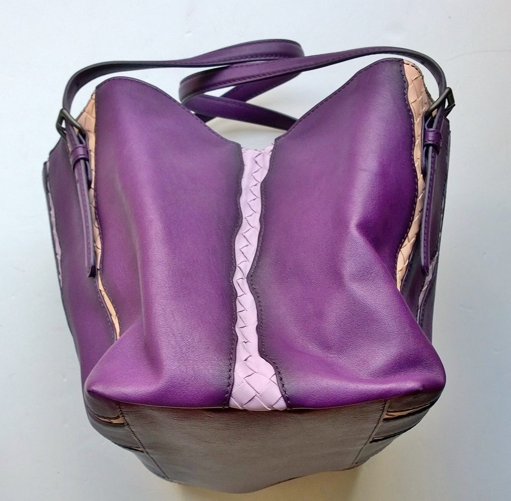 Bottega Veneta Monalisa Tote Bag in Purple Glimmer Washed Nappa Intrec –  AvaMaria