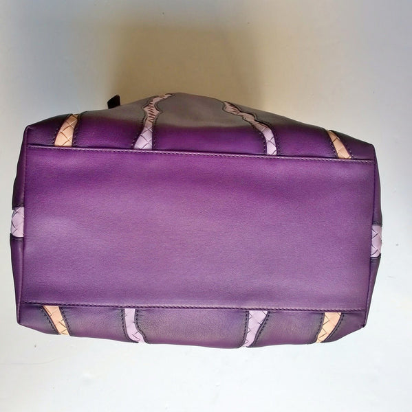 Bottega Veneta Monalisa Tote Bag in Purple Glimmer Washed Nappa Intrecciato Sale Handbag