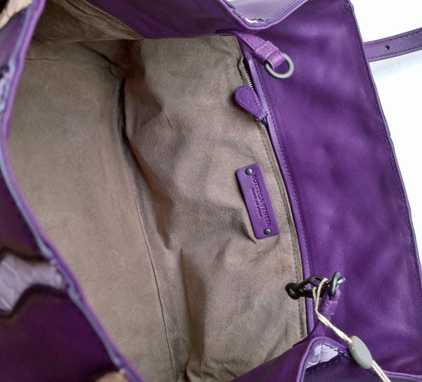 Bottega Veneta Monalisa Tote Bag in Purple Glimmer Washed Nappa Intrecciato Sale Handbag
