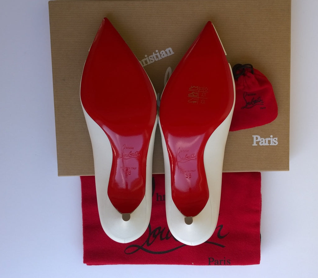Leather heels Christian Louboutin White size 11 US in Leather - 24971757