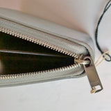 Celine Compact Wallet in Laminated Silver Leather Purse