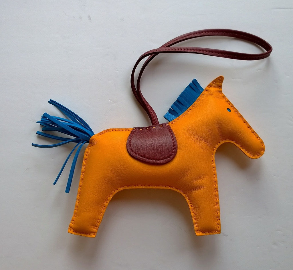Hermes Rodeo Large Bag Charm Horse GM Jaune D'or Bleu Zanzibar Rouge H –  AvaMaria