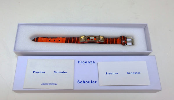 Proenza Schouler PS 11 Paprika Ayers Bracelet with studs orange