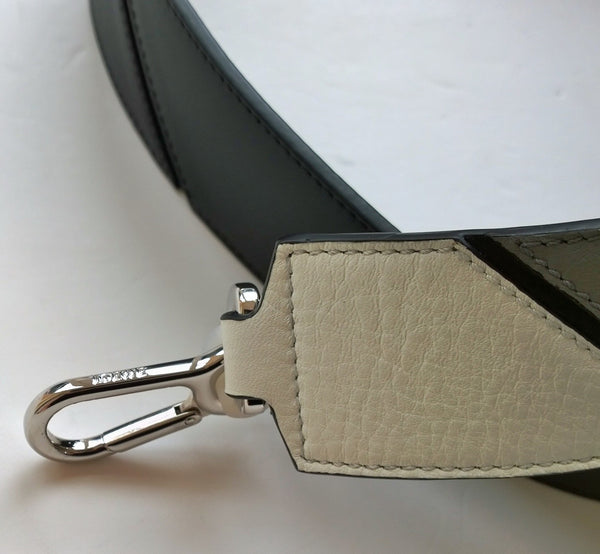 Loewe Degrade Calf Leather Bag Strap in White Grey and Black