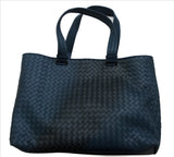 Bottega Veneta Blue and Black Leather Tote Bag Purse
