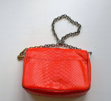 Proenza Schouler PS Courier Small Crossbody Bag in Poppy Orange Python