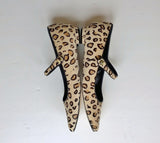 Manolo Blahnik Kuloglu Calf Leopard Mary Jane Flats