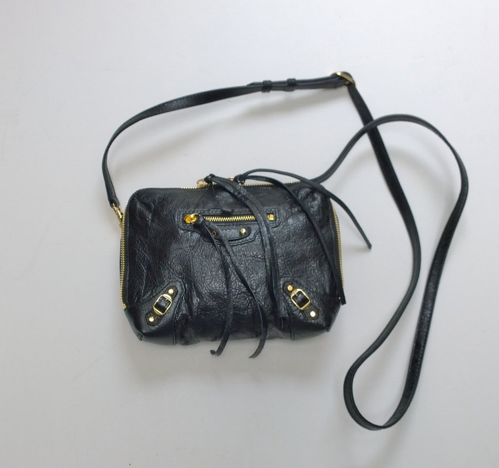 Balenciaga City Reporter Crossbody Chain Bag in Black Leather New – AvaMaria