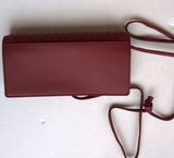 Bottega Veneta Burgundy Woven Leather Crossbody Strap Bag