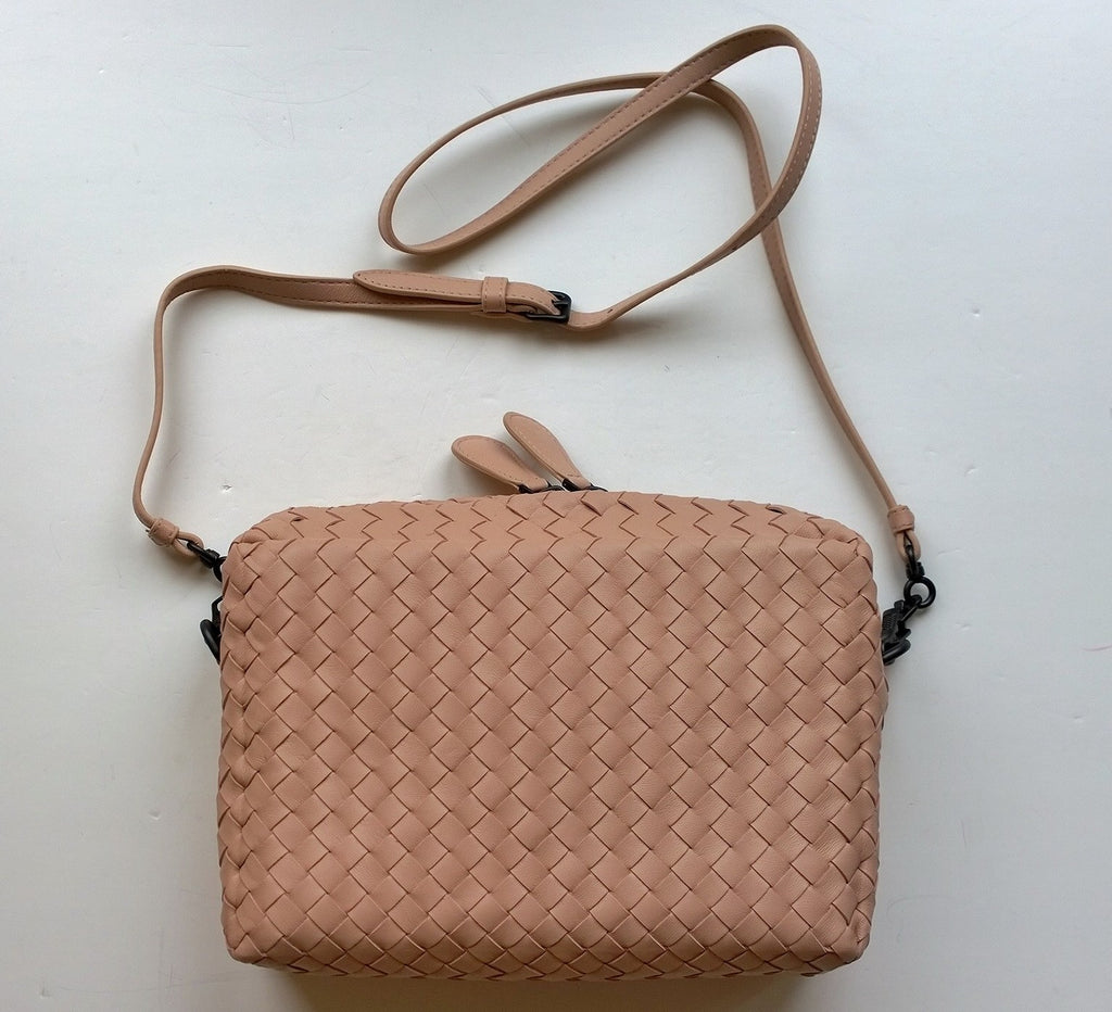 Neutral Pouch mini Intrecciato-leather clutch bag