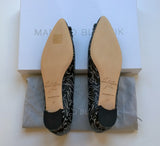 Manolo Blahnik A Decade of Love Hangisi black printed leather shoes