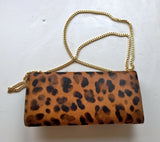 Alexander McQueen Skull Chain Clutch Bag in Calf Leopard