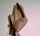 Miu Miu Cipria Bow Heels 50 in Pale Pink Nude Patent