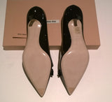 Miu Miu Black Patent Leather Logo Bow Heels 50