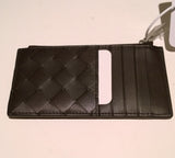 Bottega Veneta Leather Card Wallet Case in Black and Brown