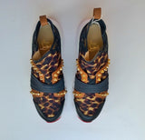 Christian Louboutin 123 Run Flat Sneakers in Leopard with Gold Studs
