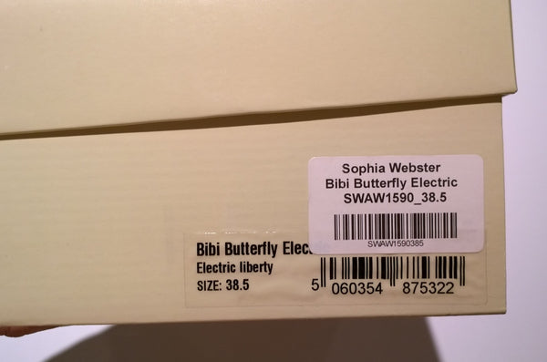Sophia Webster Bibi Butterfly Blue Suede Flats Orange Shoes