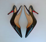 Christian Louboutin Clare 80 Black Patent Slingback Heels new shoes