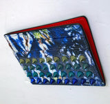 Christian Louboutin Kios Card Case Blue Tie Dye Leather Studs Wallet
